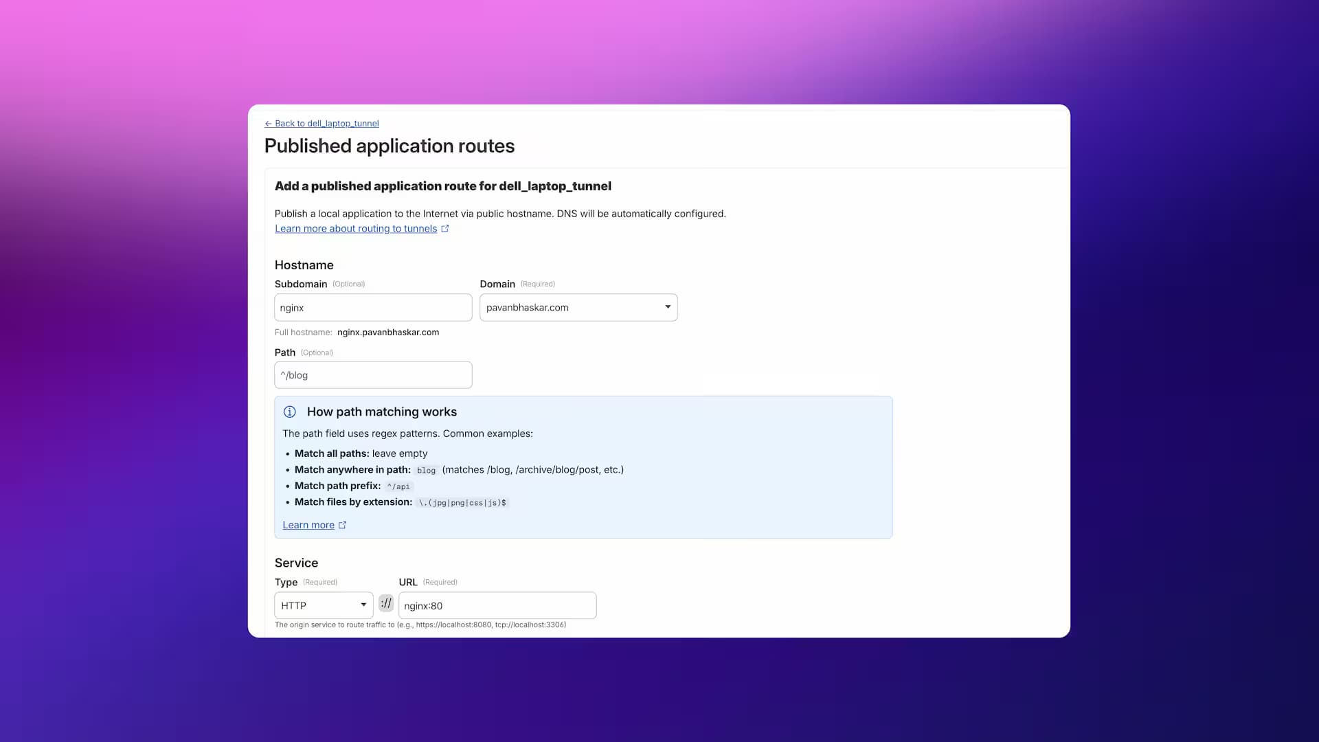create tunnel step 3